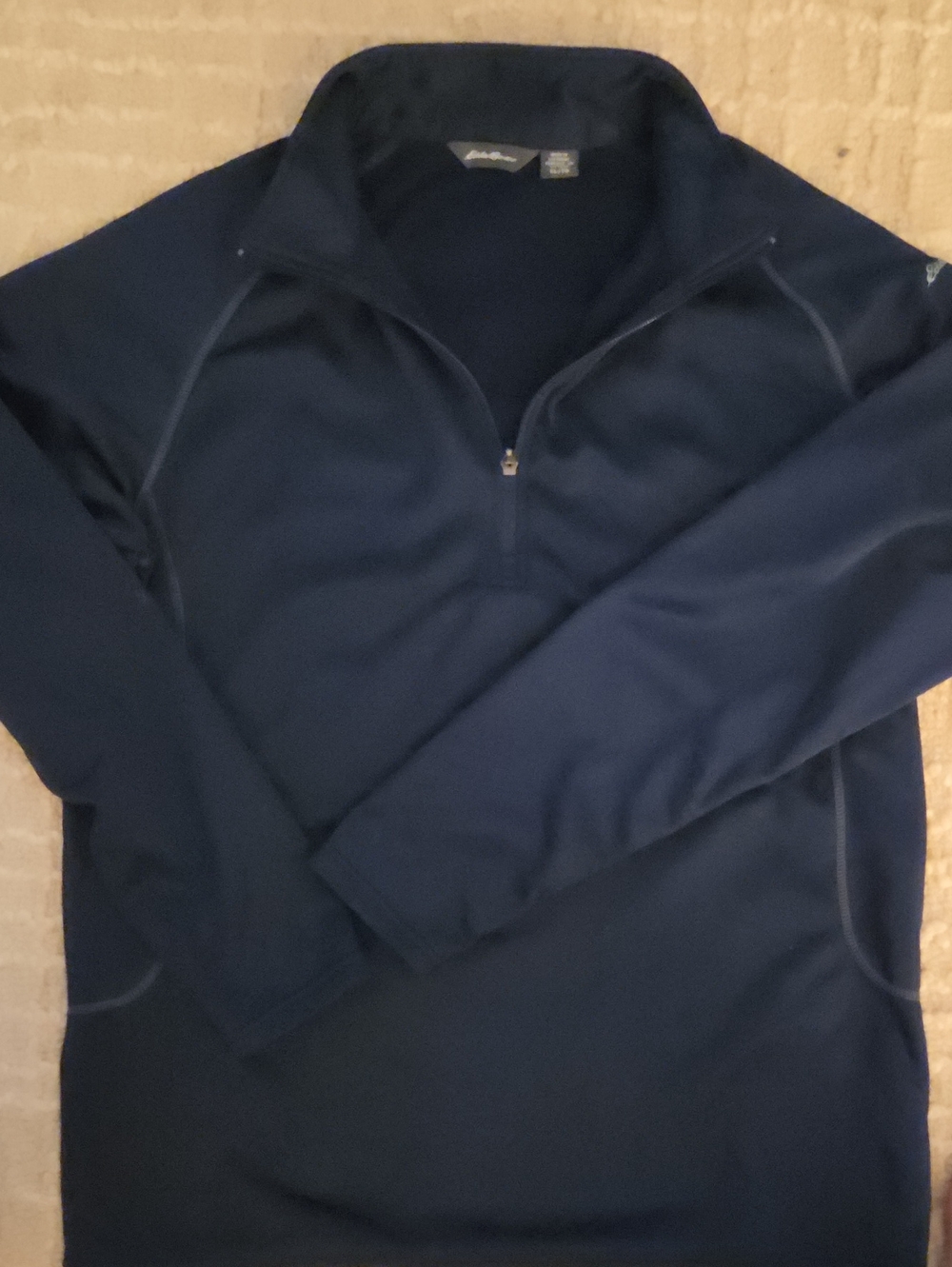 Eddie Bauer Dark Navy Pullover, Navy Fleecd Inside, XL
